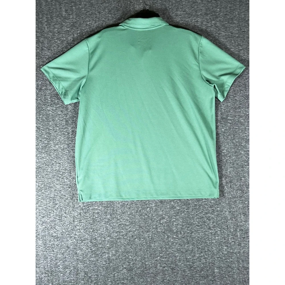 The North Face Mens XL Green Short Sleeve Performance Polo Shirt Textured Knit